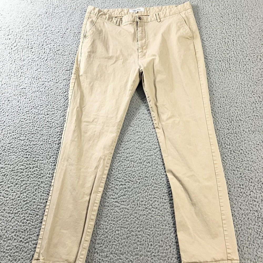 Collars & Co Pants Mens 40x32 Khaki Stretch Chino Flat‎ Front Casual